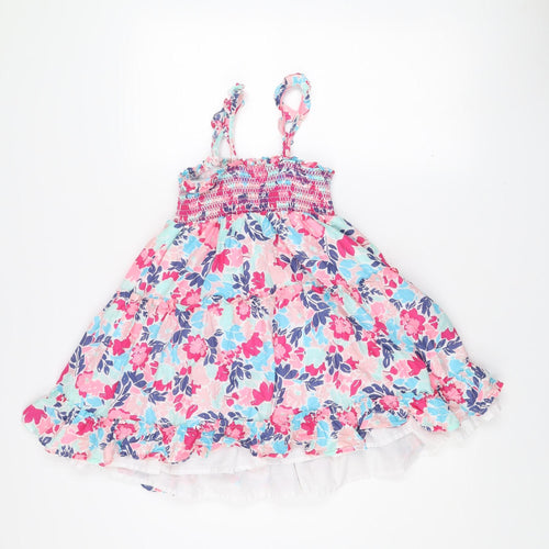 Runningviolet Teens Multicoloured Floral Cotton Skater Dress Size 6