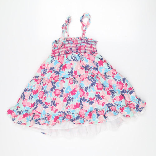 Runningviolet Teens Multicoloured Floral Cotton Skater Dress Size 6
