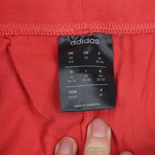 Adidas Women's Red XS Leggings Slim Fit Elastic Waist Activewear