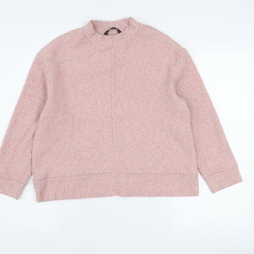 Dunnes Stores Womens Pink Mock Neck Knit Jumper Size S