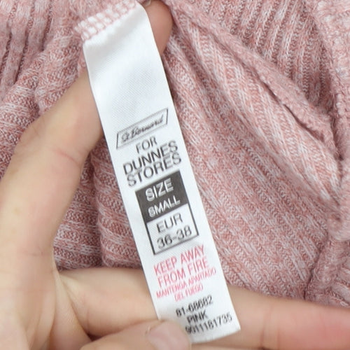 Dunnes Stores Womens Pink Mock Neck Knit Jumper Size S