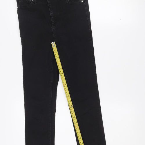 Gallery Womens Black Skinny Jeans UK 10 Stretch Denim Mid Rise