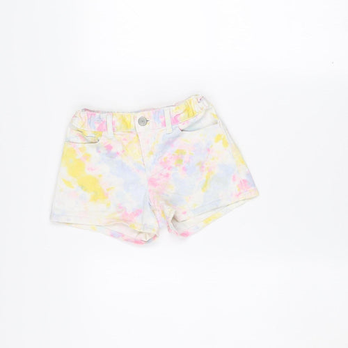 GAP Girls Multicoloured Tie-Dye Denim Hot Pants Shorts Size 10 Years