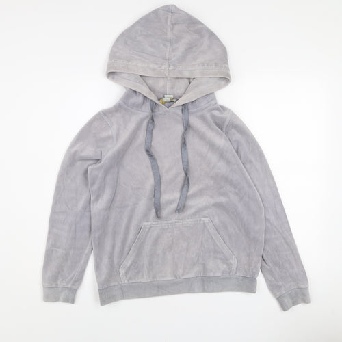Oasis Women’s Grey Velour Pullover Hoodie Size S