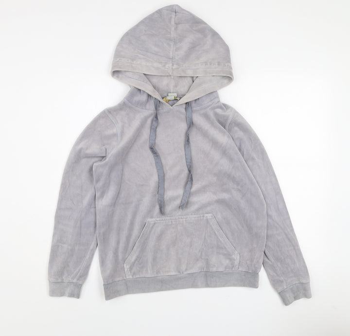Oasis Women’s Grey Velour Pullover Hoodie Size S