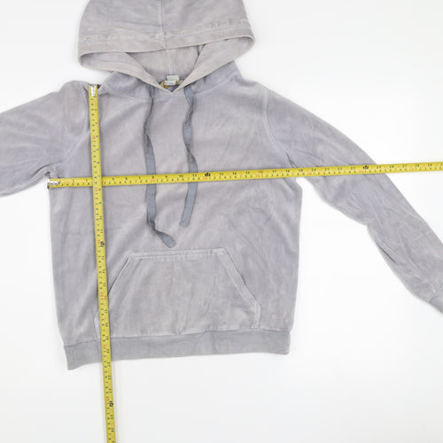 Oasis Women’s Grey Velour Pullover Hoodie Size S