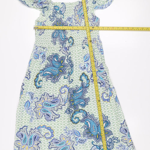 Dorothy Perkins Women’s Green Paisley Viscose Slip Dress Size 12
