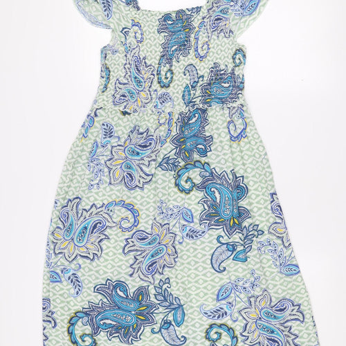Dorothy Perkins Women’s Green Paisley Viscose Slip Dress Size 12