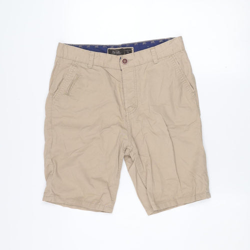 Pop Air Men's Beige Chino Bermuda Shorts Size 32 Cotton Casual