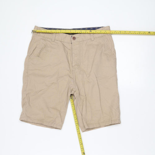 Pop Air Men's Beige Chino Bermuda Shorts Size 32 Cotton Casual