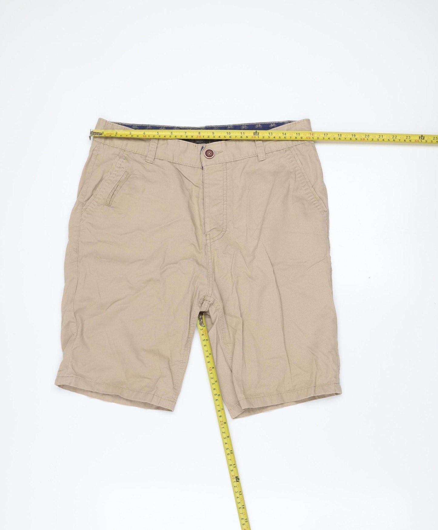 Pop Air Men's Beige Chino Bermuda Shorts Size 32 Cotton Casual
