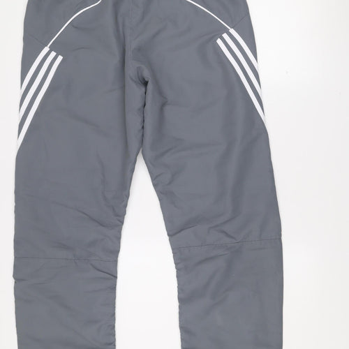 Adidas Men's Grey Track Pants Clima365 M Moisture Wicking Lightweight Activewear Trousers