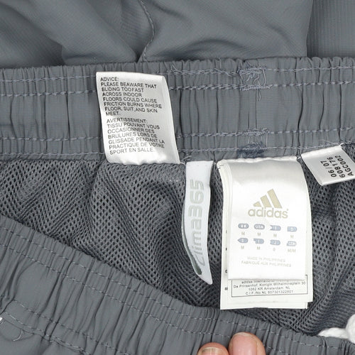 Adidas Men's Grey Track Pants Clima365 M Moisture Wicking Lightweight Activewear Trousers