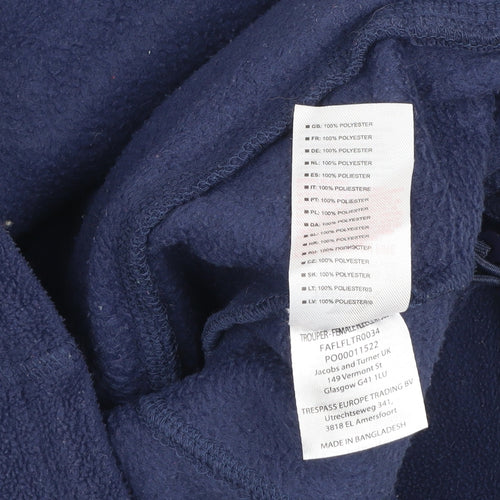 Trespass Women's Blue Fleece Jacket Size 12 Full Zip Outdoor Coat