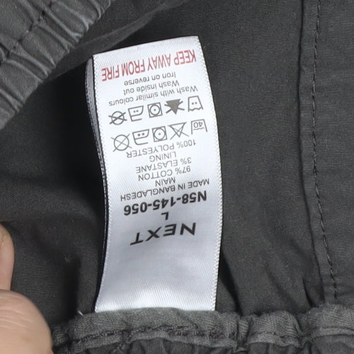 Next Men's Grey Cargo Shorts Regular Fit Size L Cotton Blend