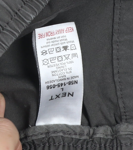 Next Men's Grey Cargo Shorts Regular Fit Size L Cotton Blend