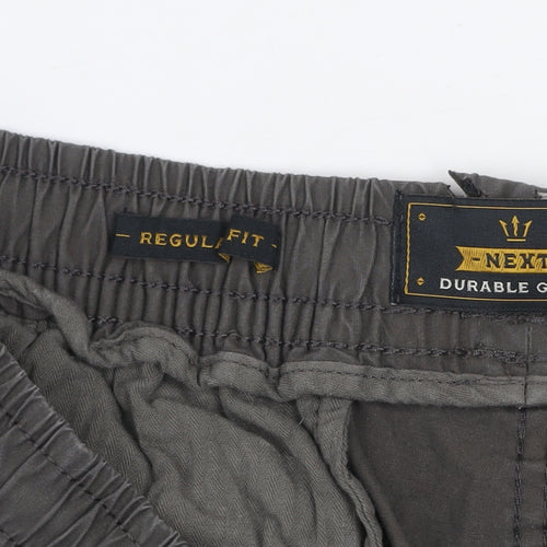 Next Men's Grey Cargo Shorts Regular Fit Size L Cotton Blend