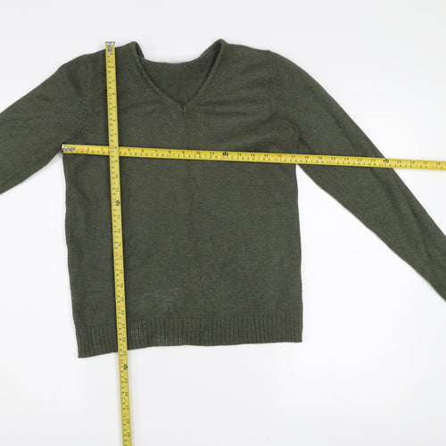 Vila Womens Green V-Neck Knit Pullover Jumper Size S
