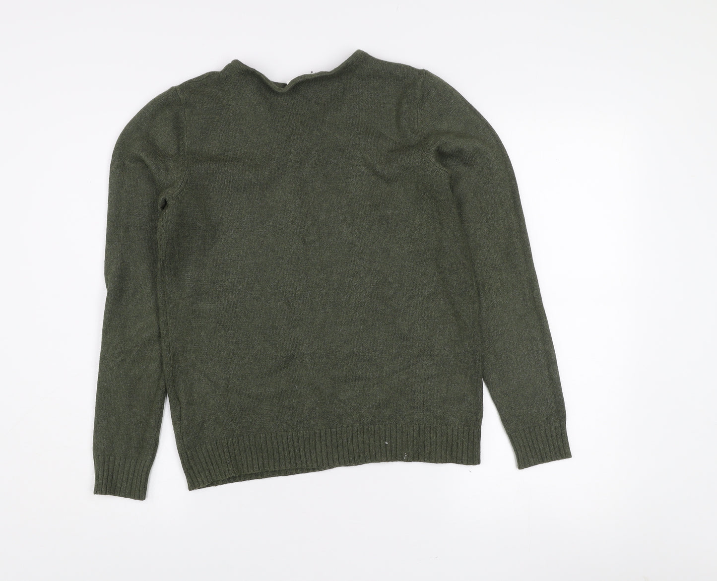 Vila Womens Green V-Neck Knit Pullover Jumper Size S
