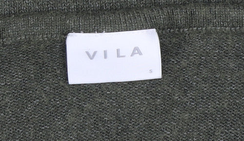 Vila Womens Green V-Neck Knit Pullover Jumper Size S