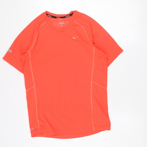 Nike Men's Orange Dri-Fit Running T-Shirt Size S