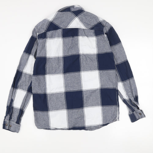 Jack & Jones Men's Blue Checked Long Sleeve Cotton Shirt Size S