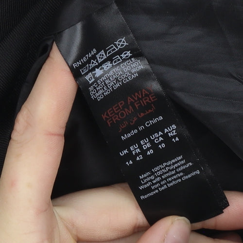 Boohoo Women’s Black V-Neck Sleeveless Zip Playsuit Size 14