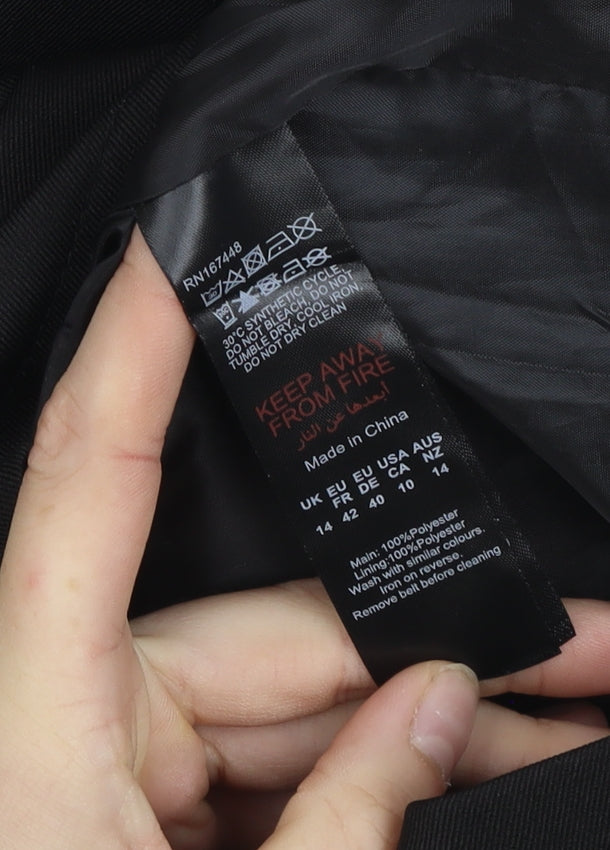 Boohoo Women’s Black V-Neck Sleeveless Zip Playsuit Size 14