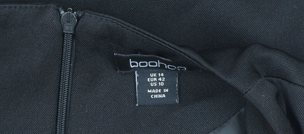 Boohoo Women’s Black V-Neck Sleeveless Zip Playsuit Size 14