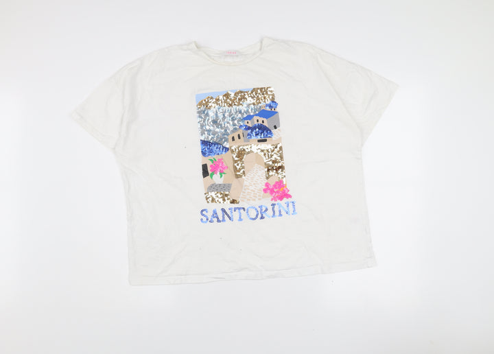Savida Women’s White Sequin Santorini T-Shirt Size 16