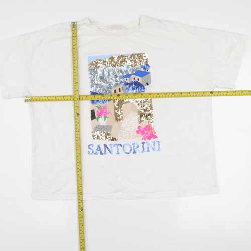 Savida Women’s White Sequin Santorini T-Shirt Size 16