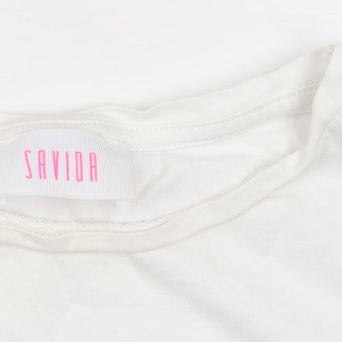 Savida Women’s White Sequin Santorini T-Shirt Size 16