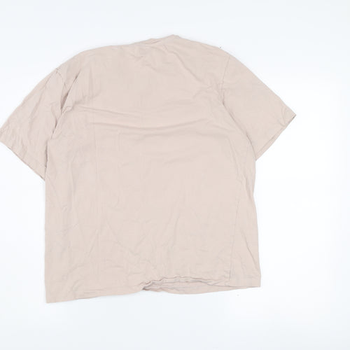 Jack & Jones Men's Beige Short Sleeve Crew Neck Regular Fit T-Shirt M
