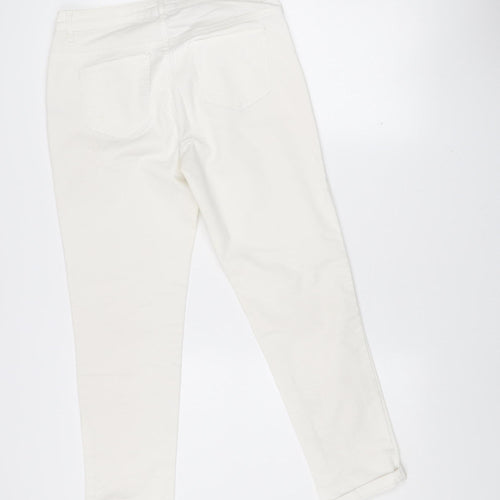 Savida Women's White Skinny Stretch Jeans Size 10 Zip Detail