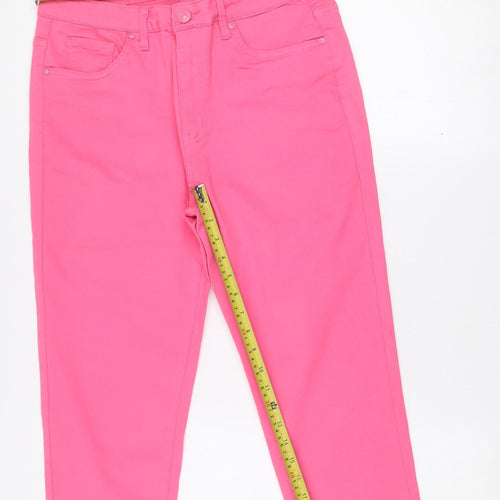 Paco Boutique Women’s Pink Straight Stretch Jeans Size 14