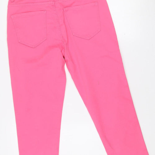Paco Boutique Women’s Pink Straight Stretch Jeans Size 14