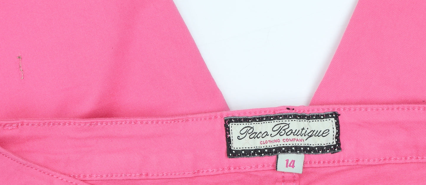 Paco Boutique Women’s Pink Straight Stretch Jeans Size 14