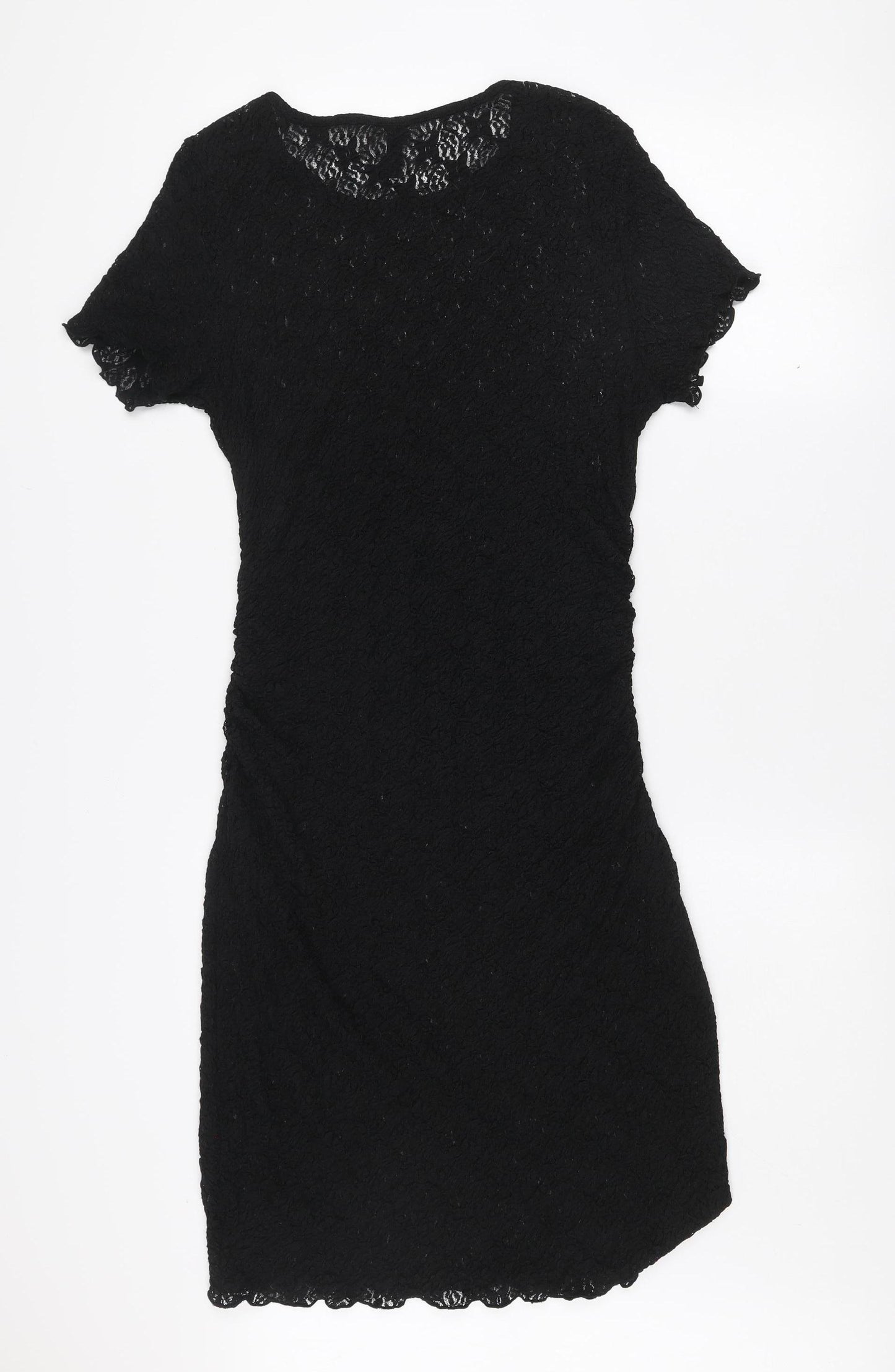 H&M Divided Women's Black Lace Bodycon Short Sleeve Dress Size 12
