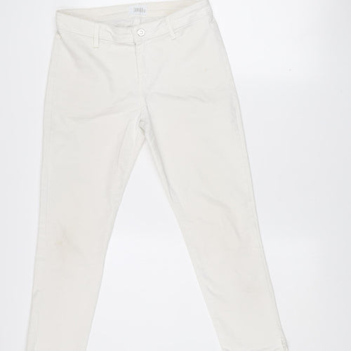 Savida Women's Ivory Regular Fit Cotton Stretch Straight Jeans UK 10