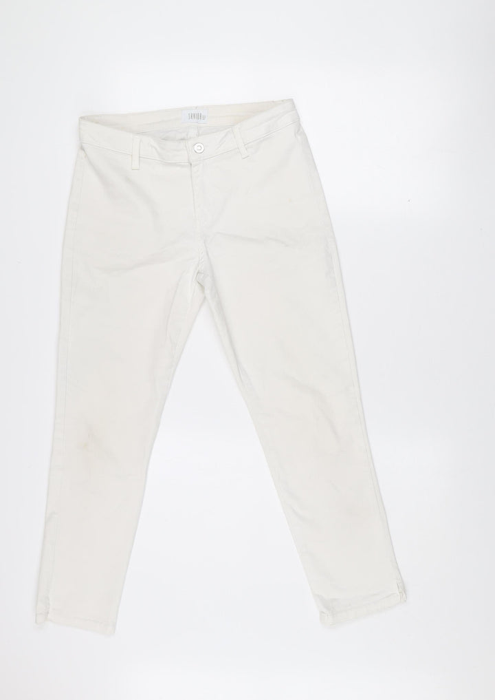 Savida Women's Ivory Regular Fit Cotton Stretch Straight Jeans UK 10