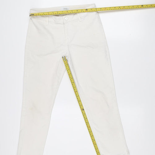 Savida Women's Ivory Regular Fit Cotton Stretch Straight Jeans UK 10