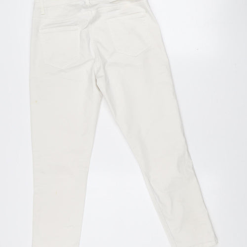 Savida Women's Ivory Regular Fit Cotton Stretch Straight Jeans UK 10