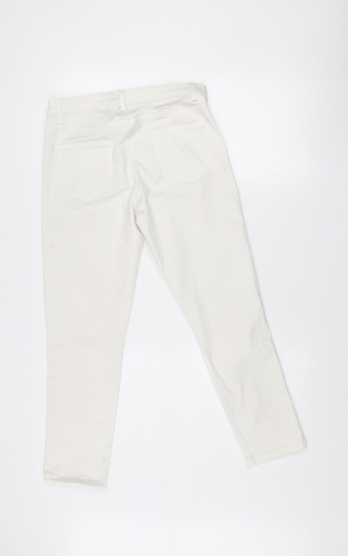 Savida Women's Ivory Regular Fit Cotton Stretch Straight Jeans UK 10