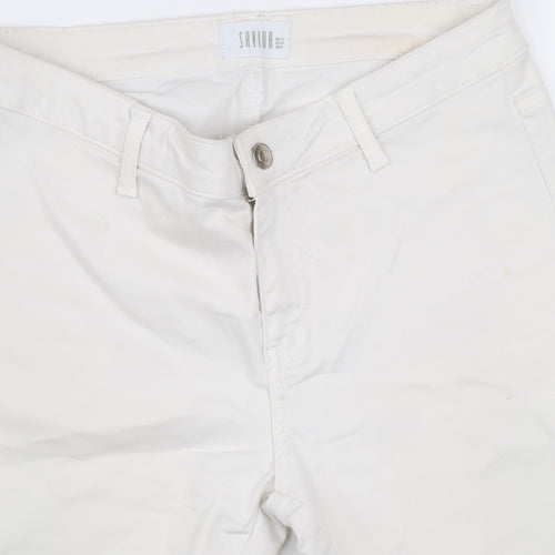 Savida Women's Ivory Regular Fit Cotton Stretch Straight Jeans UK 10