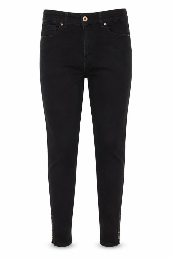 Denim Co. Women's Black Skinny Jeans Size 10 Ankle Zip Stretch