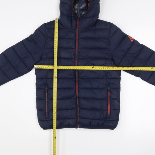 Next Boys Blue Hooded Puffer Jacket 11 Years Nylon Winter Coat
