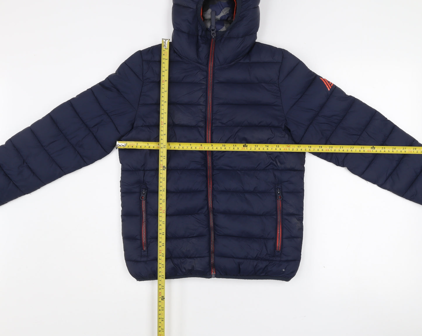 Next Boys Blue Hooded Puffer Jacket 11 Years Nylon Winter Coat