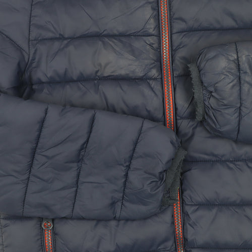 Next Boys Blue Hooded Puffer Jacket 11 Years Nylon Winter Coat
