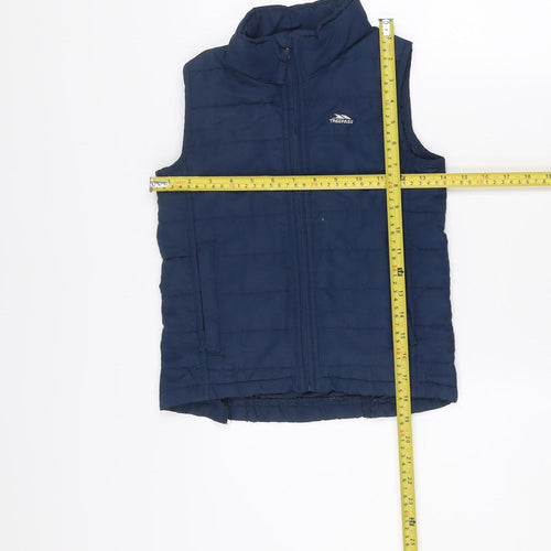 Trespass Girls Blue Padded Bodywarmer 5-6 Years Polyester Zip Waistcoat