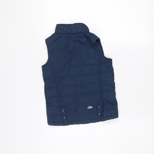Trespass Girls Blue Padded Bodywarmer 5-6 Years Polyester Zip Waistcoat